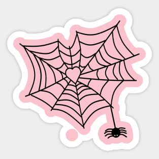spiderweb heart Sticker